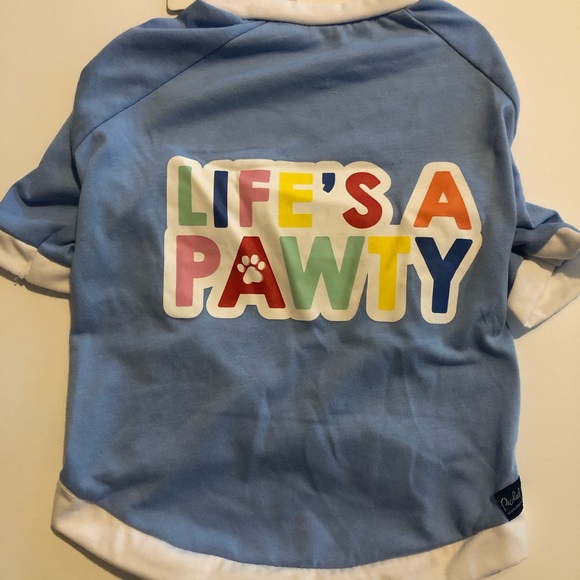 “Life’s a Pawty” dog t-shirt, multiple sizes